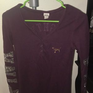 Dark purple footie pajama